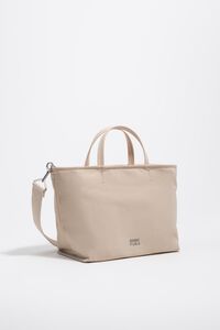 Medium sand gabardine shopper bag