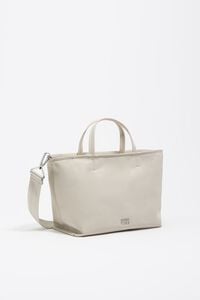 Medium stone white nylon Chihuahua shopper bag