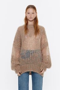 Jersey desagujado mohair marr&oacute;n claro