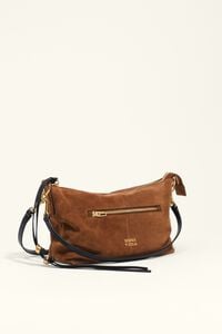 Sac Madrid moyen en cro&ucirc;te de cuir couleur tabac