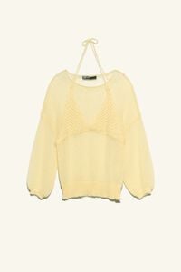 Jersey mohair top superpuesto amarillo claro