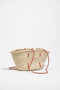 Medium natural palm basket bag