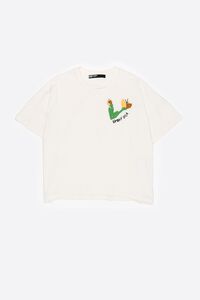 Ivory hand embroidered logo T-shirt