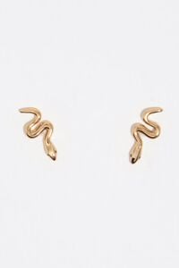Pendientes mini serpiente dorados