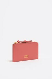 Bubblegum pink leather purse