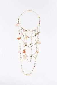 Maxi necklace with chains and seashell multi-charms