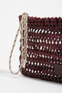 Bolso de mano trenzado piel cereza oscuro