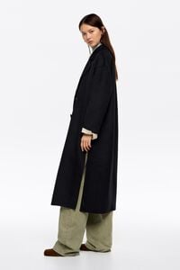 Long black double-face tailored coat