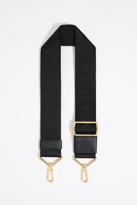 Alça de tiracolo tecida logo preta