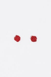 Mini rose red earrings