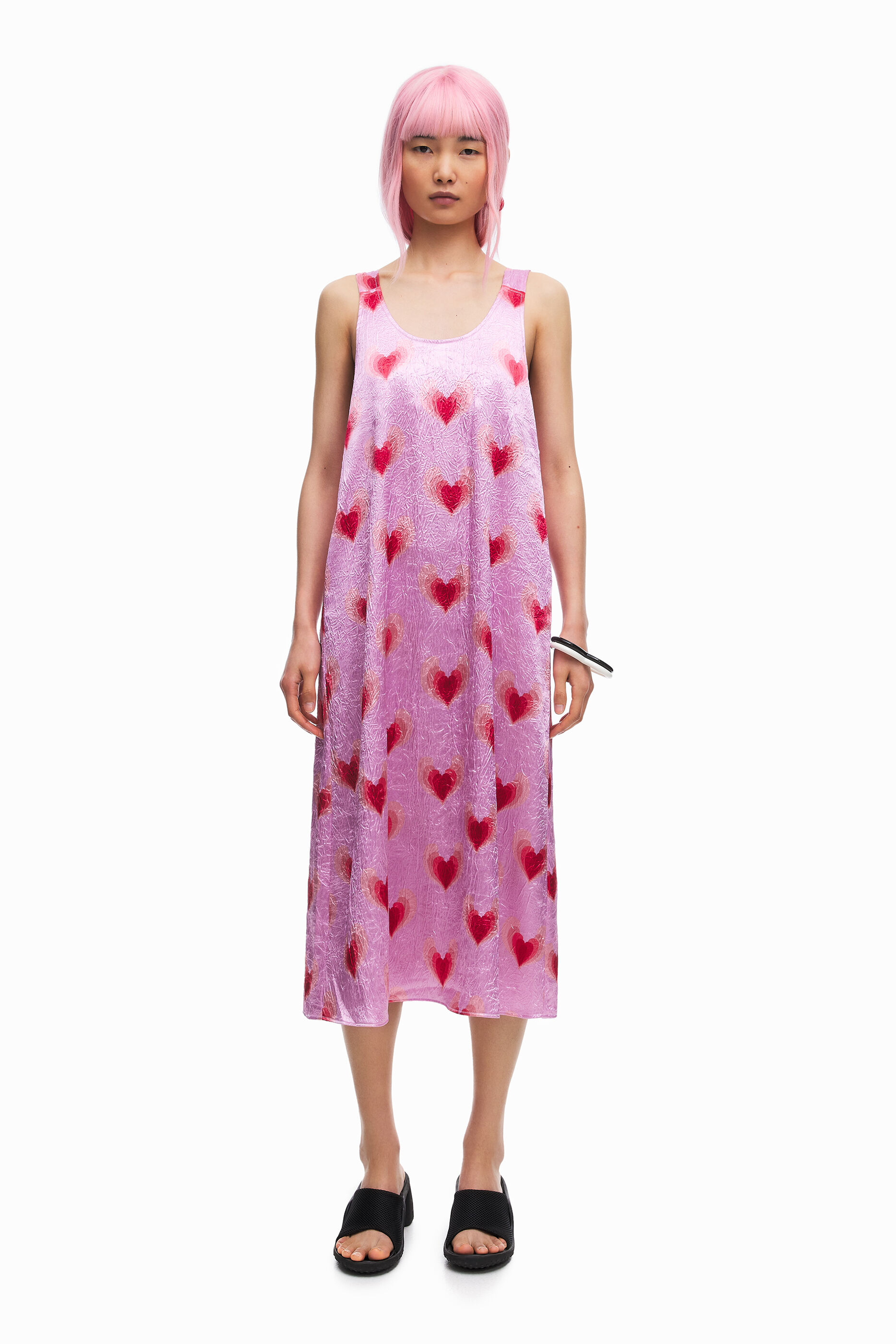 Pink Love print dress