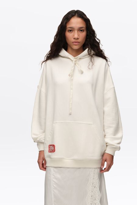 embroidered hoodie white oversized hoodie womens