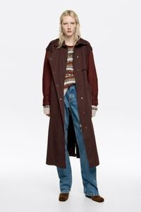 Двоколірний бордовий максітренч