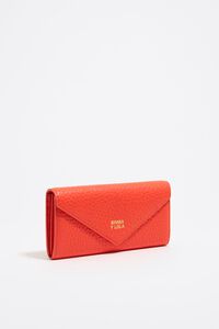 Billetera continental piel coral