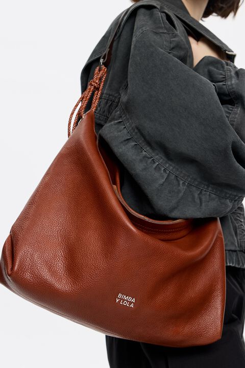 Bolso Paper grande piel castaña Bolso Paper grande piel castaña