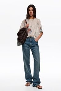 Off-white Seabed devor&eacute; straight-cut T-shirt