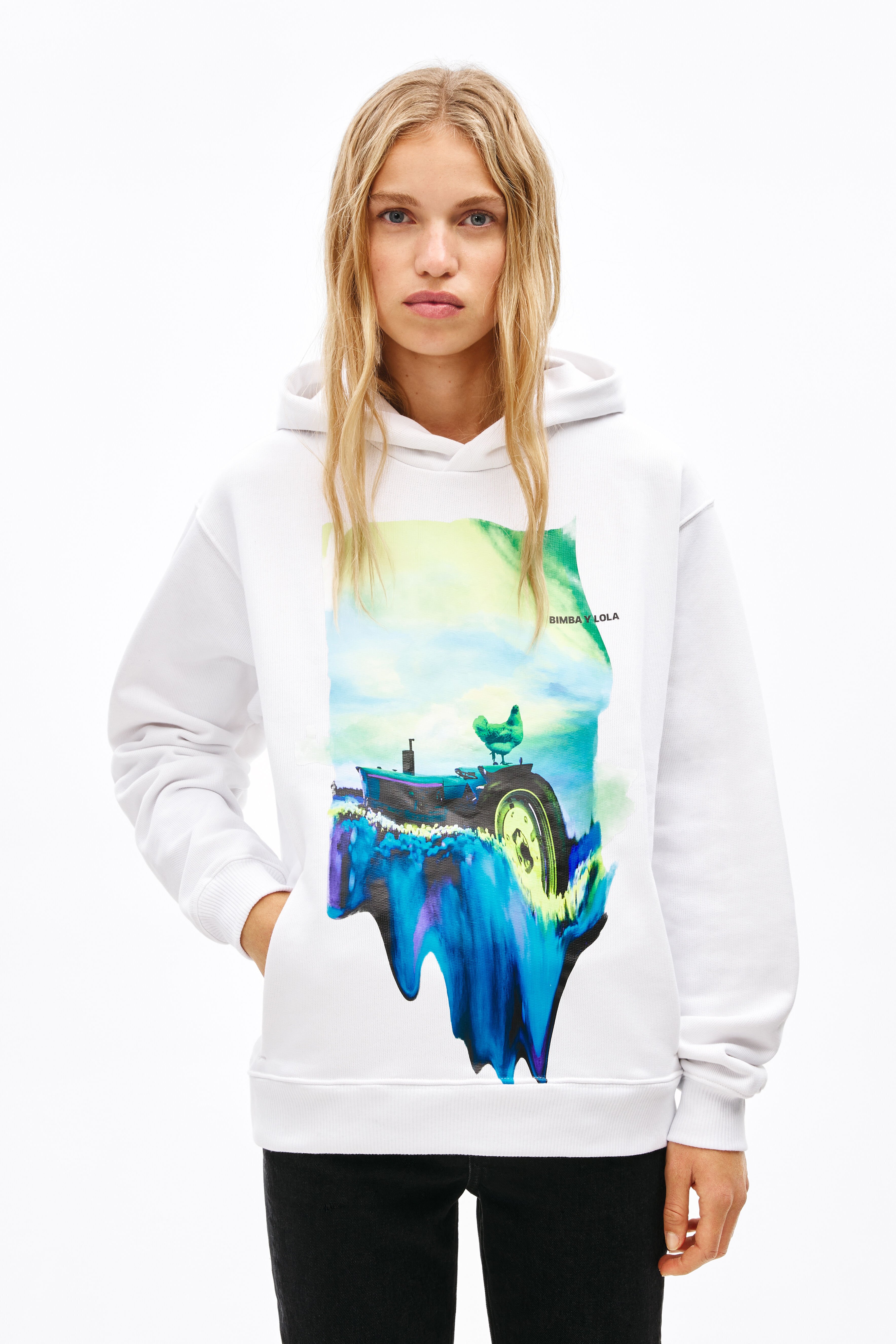 sudadera algodon blanca