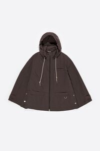 Gabardina l&iacute;nea A corta fluida marr&oacute;n