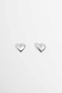 Pendientes coraz&oacute;n plateado