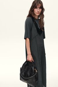 Bolso Paper mediano piel patchwork negro
