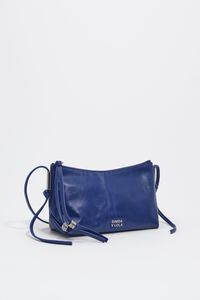 Small electric blue leather crossbody bag