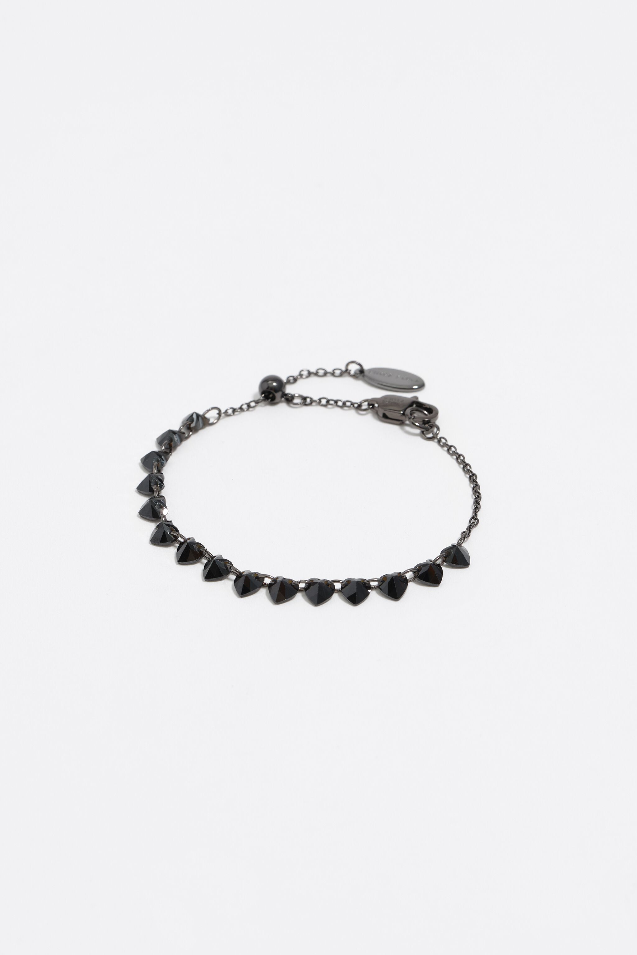 Black hearts crystals bracelet