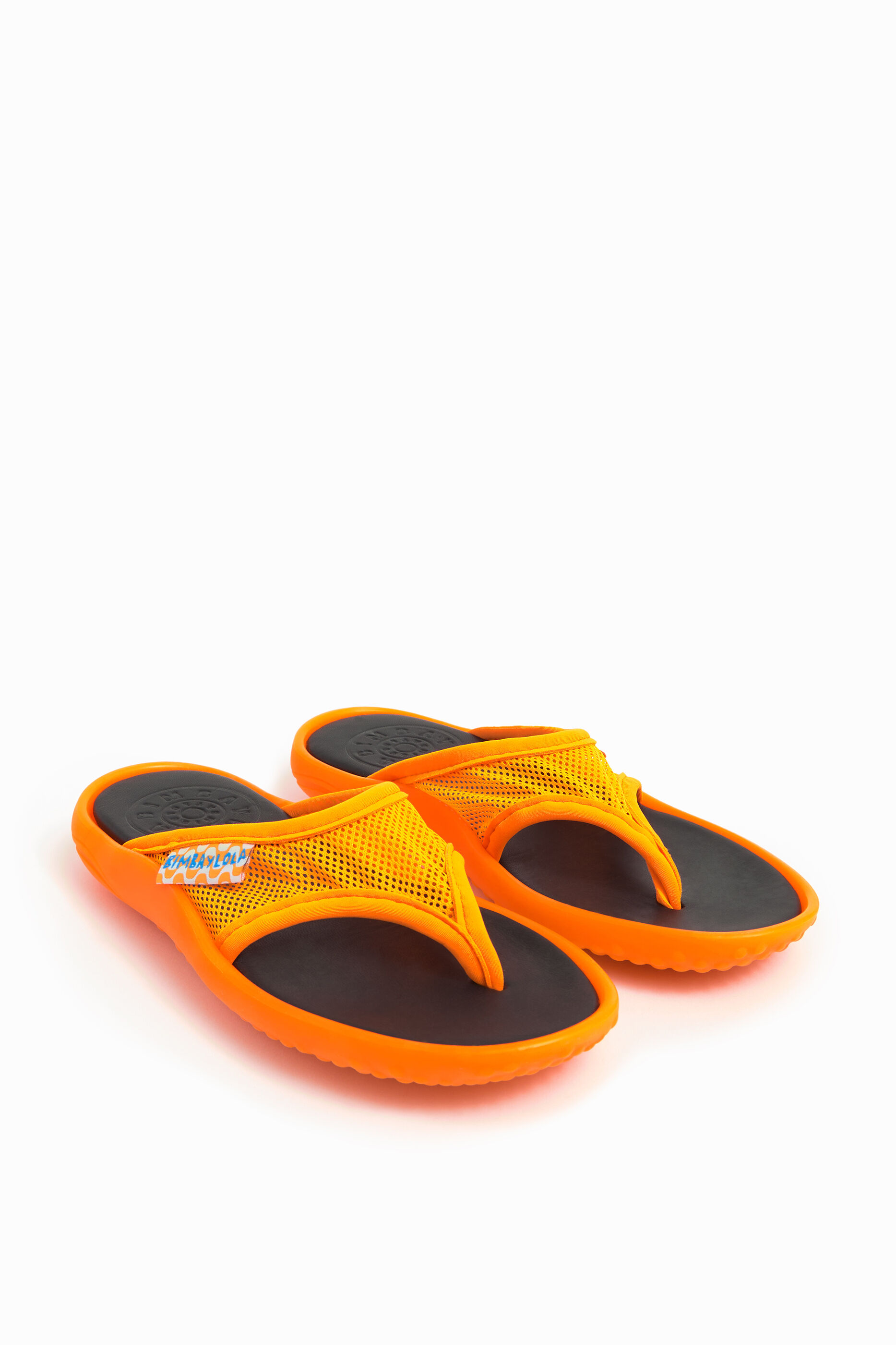 puma flip flops orange