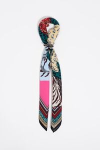 Аквамариновий шарф-шарм з анімалістичним принтом