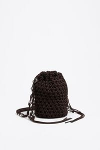 Bolso Bucket mini trenzado marrón