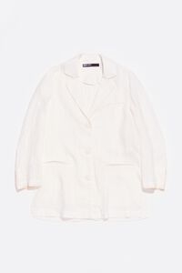 Chaqueta sastre lino pespuntes marfil