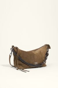 Sac Madrid moyen en cro&ucirc;te de cuir olive
