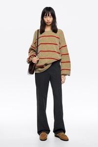 Pantal&oacute;n recto sin cintura gris oscuro