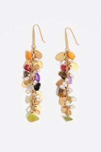 Pendientes piedras y metal textura dorado envejecido