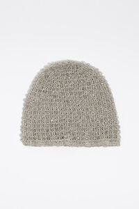 Casquete crochet beads plateado