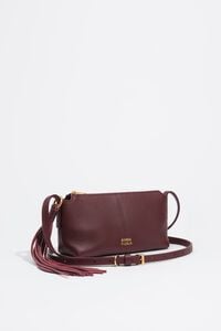 Bolso bandolera mini piel burdeos