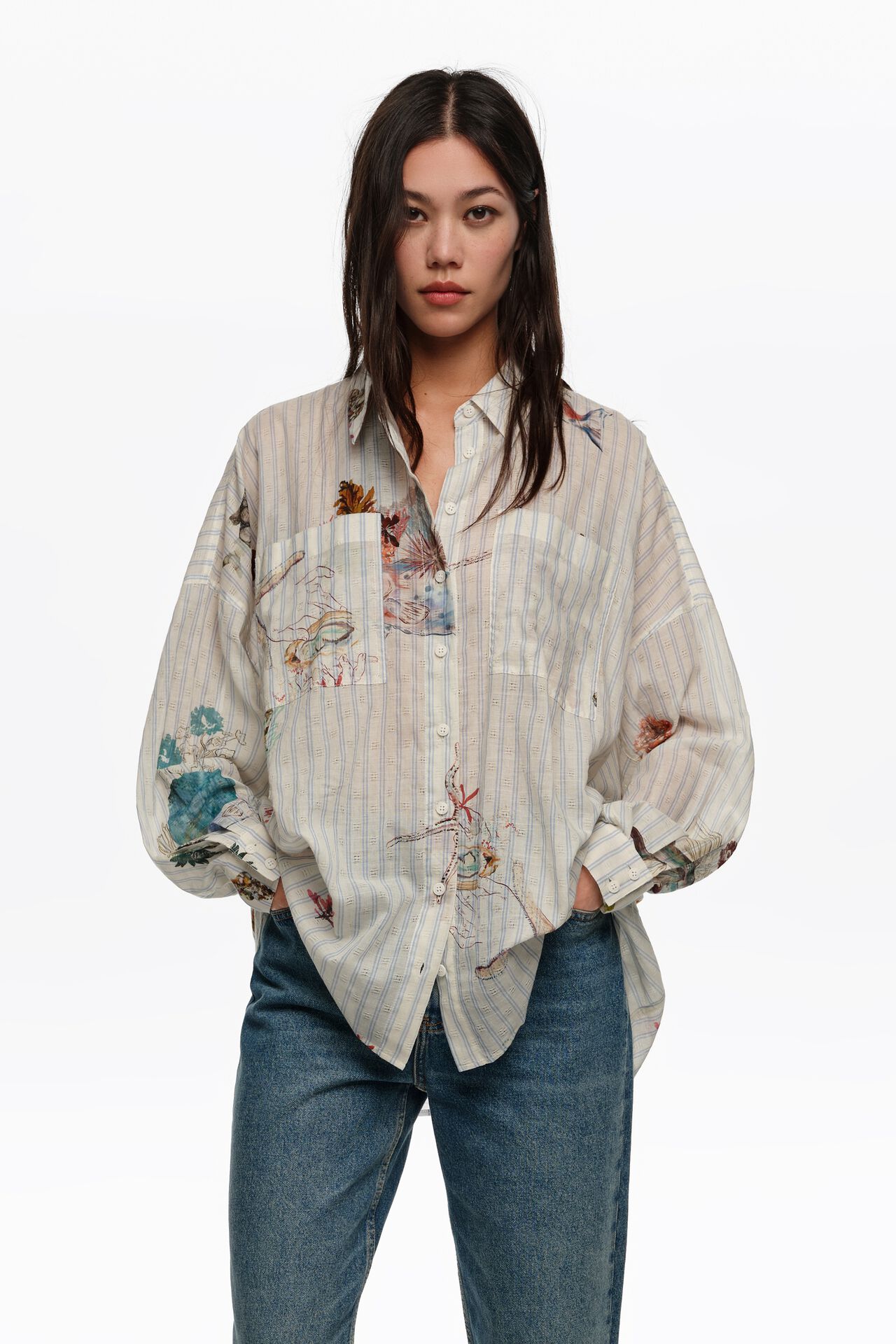 Striped Seabed cotton oversize shirt