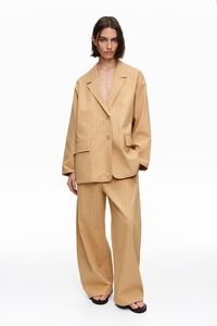 Chaqueta sastre recta rayas ocre