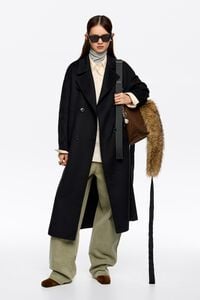 Abrigo sastre doble faz largo negro