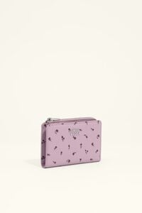 Mauve leather Tulip mini compact purse