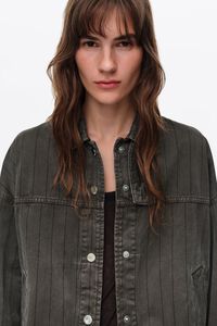 Jacke Denim Streifen verwaschenes Grau