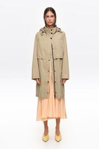 Gabardina recta camel claro