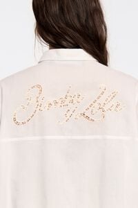 Camisa logo bordado inglés blanco roto