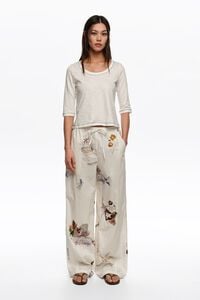 Pantal&oacute;n jogger algod&oacute;n Seabed blanco roto