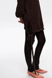 Dark brown lace boat neckline sweater