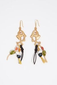 Metal and ceramic fish earrings