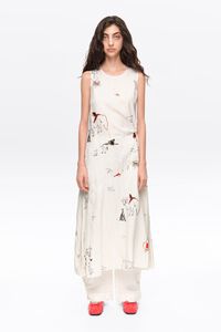 Animal Chain collage sleeveless midi dress