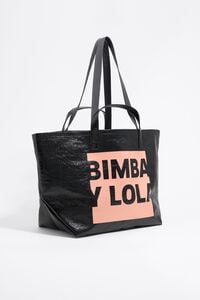 Bolsa shopper grande logo negra