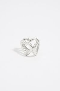 Anillo pañuelo triple corazón plateado