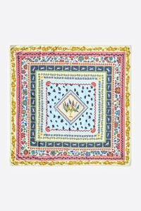 Pañuelo flores marcos concéntricos azul