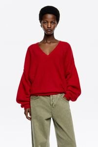 Jersey mohair maxi rangl&aacute;n rojo